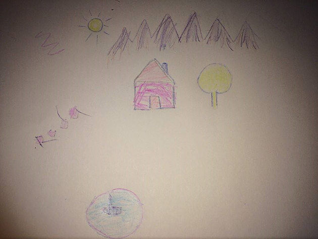 Drawing of a house in Australia by child Malek